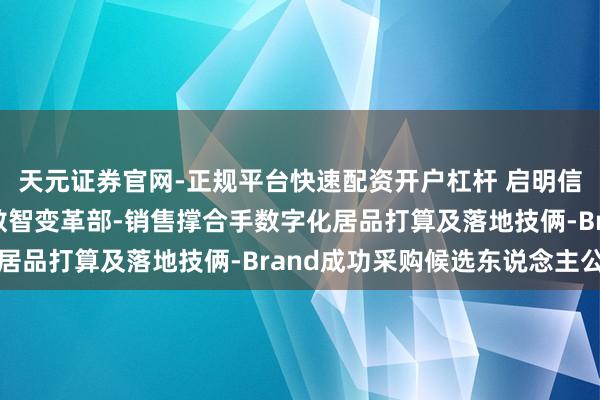 天元证券官网-正规平台快速配资开户杠杆 启明信息中标：2026奥迪数智变革部-销售撑合手数字化居品打算及落地技俩-Brand成功采购候选东说念主公示