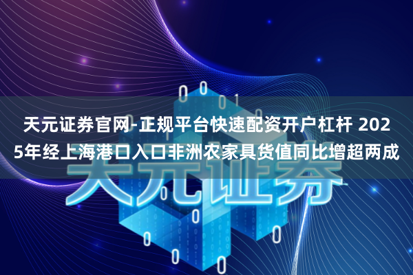 天元证券官网-正规平台快速配资开户杠杆 2025年经上海港口入口非洲农家具货值同比增超两成