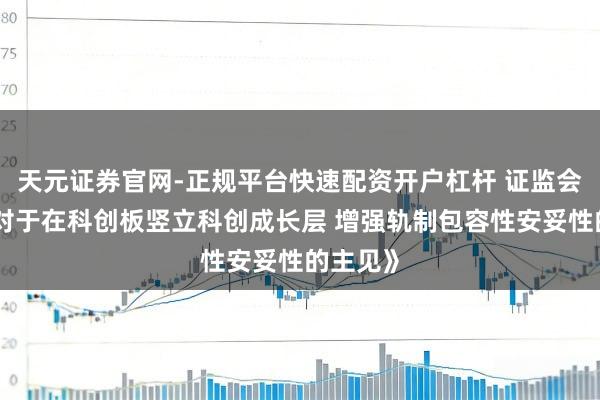 天元证券官网-正规平台快速配资开户杠杆 证监会发布《对于在科创板竖立科创成长层 增强轨制包容性安妥性的主见》