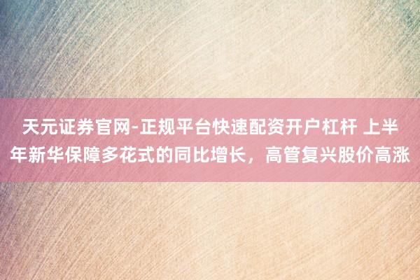 天元证券官网-正规平台快速配资开户杠杆 上半年新华保障多花式的同比增长，高管复兴股价高涨