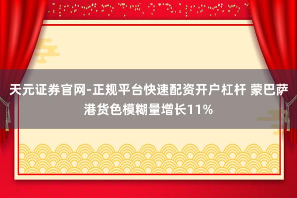 天元证券官网-正规平台快速配资开户杠杆 蒙巴萨港货色模糊量增长11%