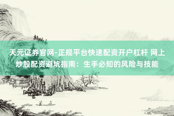 天元证券官网-正规平台快速配资开户杠杆 网上炒股配资避坑指南：生手必知的风险与技能