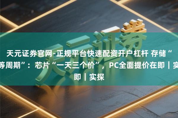 天元证券官网-正规平台快速配资开户杠杆 存储“超等周期”：芯片“一天三个价”，PC全面提价在即｜实探