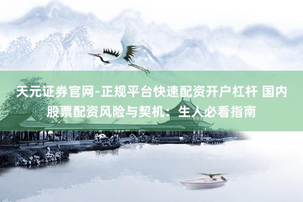 天元证券官网-正规平台快速配资开户杠杆 国内股票配资风险与契机：生人必看指南